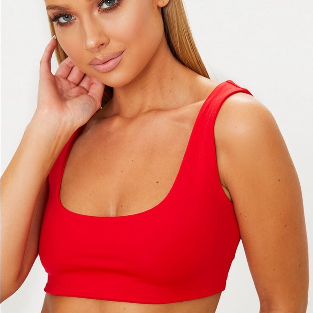 nwot PLT square neck cropped bikini top
